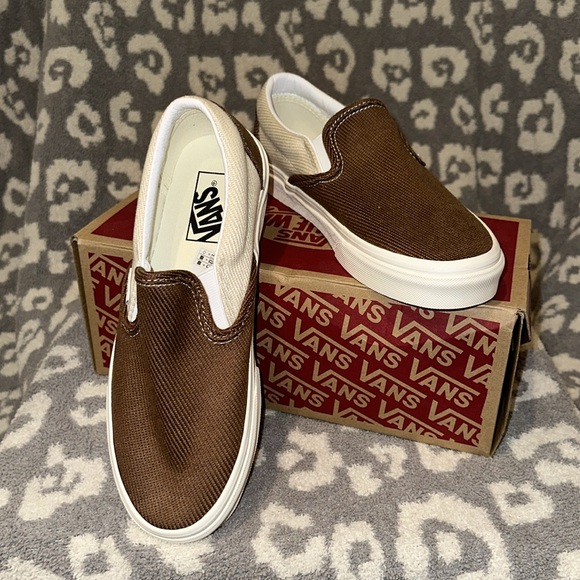 Vans Classic Slip-On Sneakers Desert Twill Brown/Beige New 🆕 & Never Worn 🥰 - Picture 10 of 17